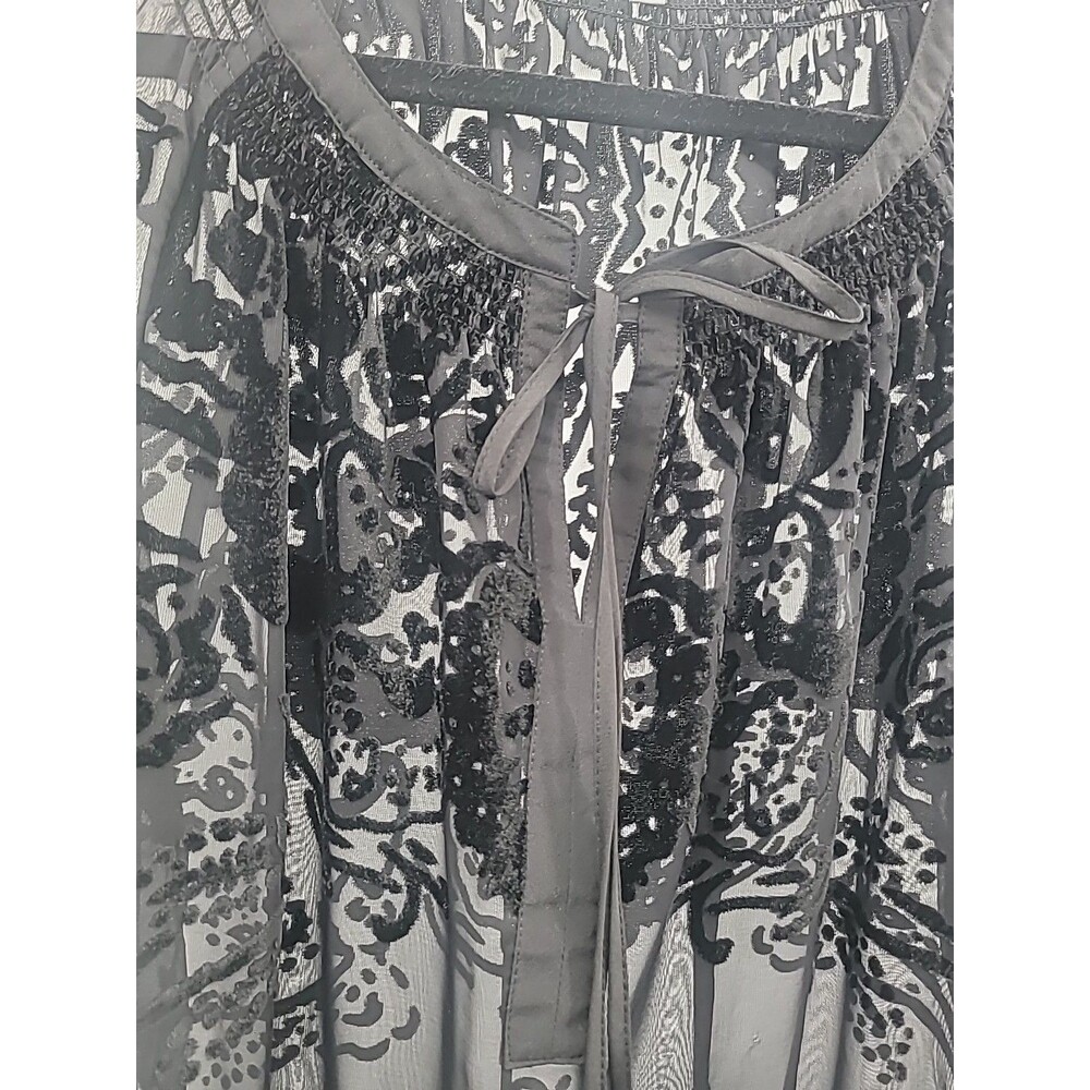Daniel Rainn Sheer Burnt-out Velvet Top Sz M Whimsigoth Witchy - Picture 3 of 8